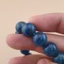 Deep Ocean Blue Apatite Bracelet Polished Round Beads Image 10