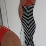 TED BAKER navy white striped red criss cross straps Sz 3 (Fit 10-12UK) Image 6
