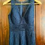 Stunning navy blue, lace fishtail dress Image 2