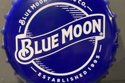 Blue Moon Bottle Cap wall display