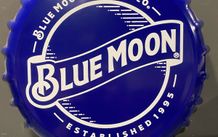 Blue Moon Bottle Cap wall display