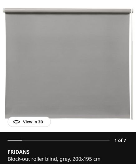 FRIDANS  Block-out roller blind, grey, 200x195 cm