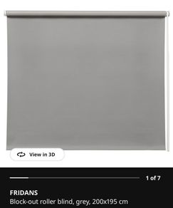 FRIDANS  Block-out roller blind, grey, 200x195 cm