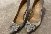 Silver heels with detail - new