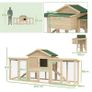 Large Chicken Coop with Run Backyard Hen House Poultry Coops Cages with Nesting Box Wooden 204 x 85 x 93cm Image 2