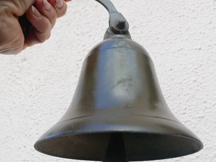 Vintage brass wall-mounted bell