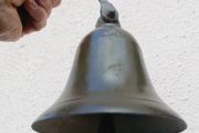 Vintage brass wall-mounted bell