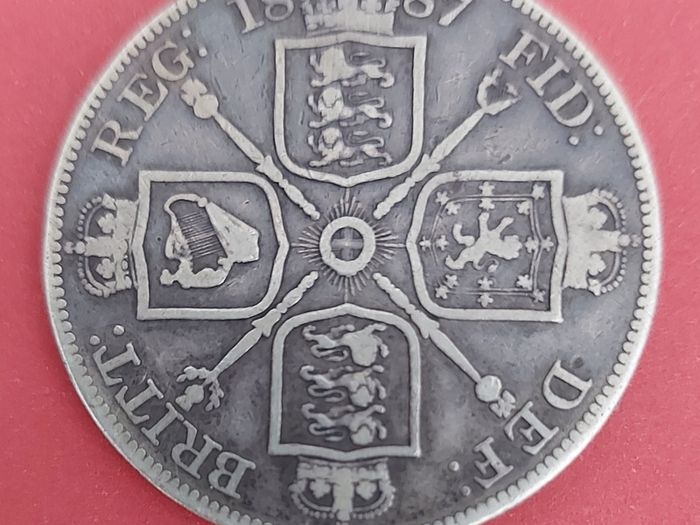 England  1887 Victoria Double Florin  Very Fine condition
