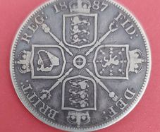 England  1887 Victoria Double Florin  Very Fine condition
