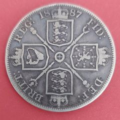 England  1887 Victoria Double Florin  Very Fine condition