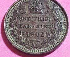1902 One Third Farthing Edward Vll  Issued For Malta