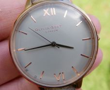 Olivia Burton Analogue Quartz Watch for Women with Grey Leather Strap