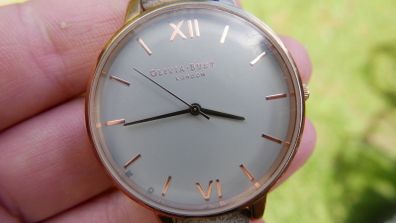 Olivia Burton Analogue Quartz Watch for Women with Grey Leather Strap