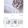 Grey velour cot bed braided bumper Image 3