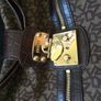 Brown DKNY leather and fabric bag and matching purse 100% genuine Image 3