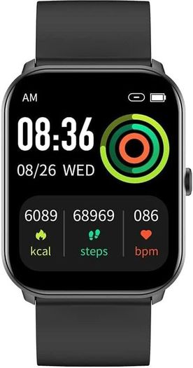 W01 ANG Business Smartwatch Sport Health and Sports Tracking Pedometer, 70+ Modes, Sleep Cycles, 15 Days Battery Life, Waterproof, SpO2, Ovulation Menstruation Monitoring for Women Black