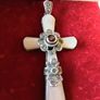 Unique item. Vintage Sterling Silver Mother of Pearl Cross. Hallmarked. Unique. Image 2