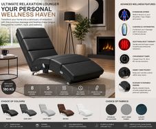 Heated Lounger with Massage Modes and Timer