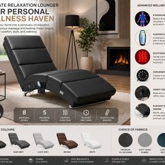 Heated Lounger with Massage Modes and Timer