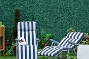 2Pc Folding Sun Loungers Set-Blue/White