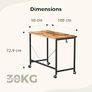 100 cm Computer Desk With Wheels, Gaming Desk for Small Spaces, Modern Simple Style Desk for Home Office, Study Student Writing Desk,Brown Image 2