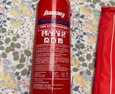 Fire extinguisher and blanket new. Receipt to prove