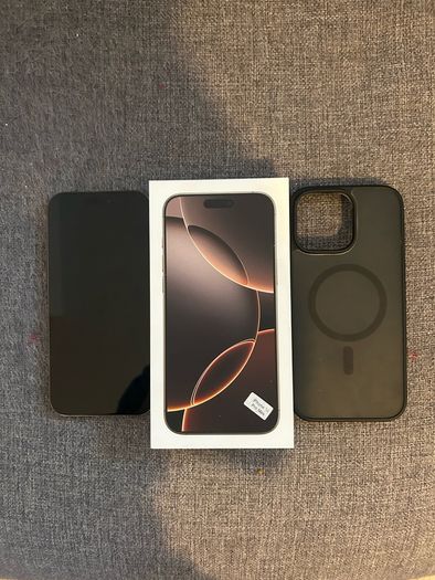 iPhone 16 pro max desert titanium 256gb unlocked, 100% battery percentage