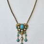 1930s Art Deco Vintage Victorian Art Nouveau Brass Necklace Image 5