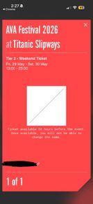 AVA Belfast Weekend Ticket