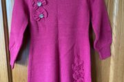 Girl's Roller Neck Pink Knitted Dress | Size 4 years Brand New