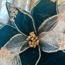 New Christmas Elegant Emerald Flowes with clip Decorations Image 5