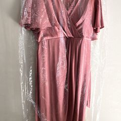Forever New Satin Wrap Midi Dress Dusty Rose Pink UK 12 Wedding Occasion