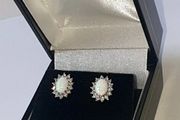 Vintage Hallmarked Silver Opal &amp; Sapphire Clusters