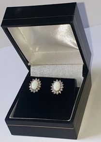 Vintage Hallmarked Silver Opal & Sapphire Clusters