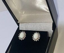 Vintage Hallmarked Silver Opal & Sapphire Clusters