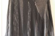 Q'neel  Black and Grey Linen Top