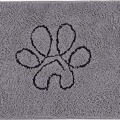 Durable Chenille Indoor Doormat Traps Mud and Water, Non Slip Low-Profile Rug for Muddy Shoes and Dog Paws, Machine Washable Doormat for Pet Entry, Back Door, Mud Room, 50 x 80 cm, Gray
