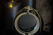 Spiritual Scrying Black Mirror Glass Pocket Watch Necklace Divination Alter All Seeing Realms Witchcraft