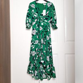 Marc Angelo Green Floral Midi Dress Summer 8UK/36EU
