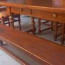 Antique solid oak circa early 19th century table plus 2 oak bench and 4 oak chairs Image 5