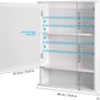Bathroom Medicine Cabinet Wall Mounted Mirror Cabinet with Single Doors and Adjustable Shelf, Accent Home Furniture Wooden Storage Cabinets Organizer, White Image 3