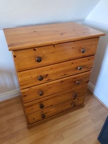 European redwood chest drawer 5 drawers