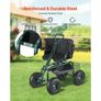Garden Seat with Wheels, Rolling Garden Stool with Height Adjustable & 360 Swivel Seat, 181 kg Weight Capacity, Gardening Cart Bench, Ergonomic Backrest & Tool Storage, for Garden, Yard, Patio Image 6