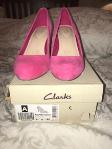 Clarks Pink Heels Size 6.5