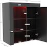 1 Door Modern LED Sideboard in Black, RGB Lights (Fade/Strobe Options Included), High Gloss Image 3
