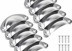10 Pack Drawer Handles, Chrome Cabinet Handles, Iron Shell Pull Cupboard Door Handles, Cup Handles with Screws, Pull Knobs for Kitchen Cupboard,Wardrobe,Furniture,Dresser Drawer (MULTIPLE COLOURS)