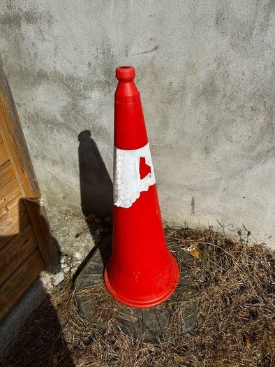 Big red traffic control cone