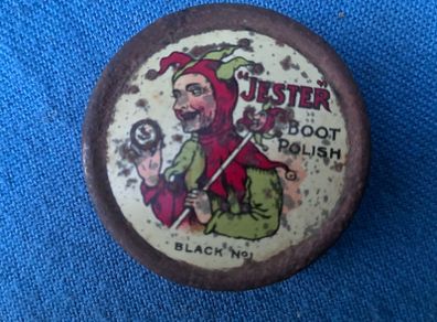 Vintage Jester book polish tin