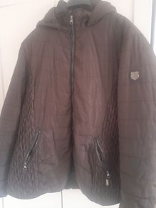 ladies chocolate brown lined hooded jacket