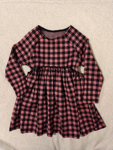 Girls Pink Check Dress